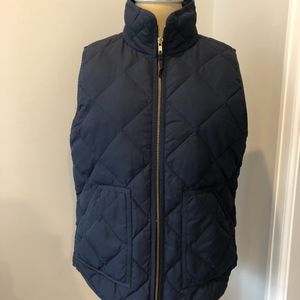 J Crew Women's Navy Puffer Vest Size Small